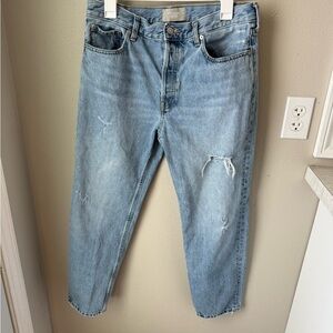 Everlane The Relaxed Straight Fit Blue Button Fly Jeans